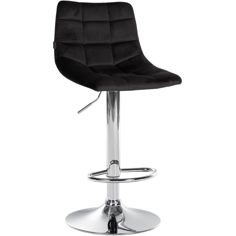 Lot de 2 tabourets de bar Jerry velours chrome noir