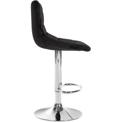 Lot de 2 tabourets de bar Jerry velours chrome noir