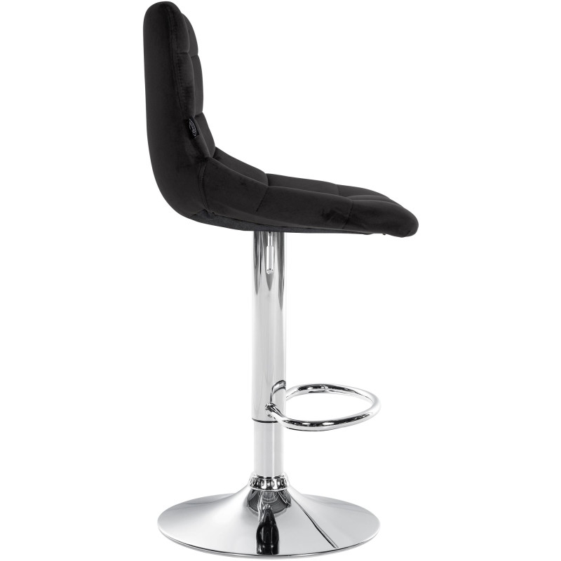 Lot de 2 tabourets de bar Jerry velours chrome noir