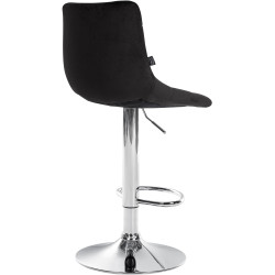 Lot de 2 tabourets de bar Jerry velours chrome noir