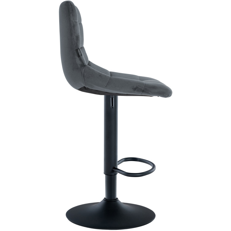 Lot de 2 tabourets de bar Jerry velours noir gris foncé