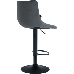 Lot de 2 tabourets de bar Jerry velours noir gris foncé