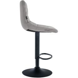 Lot de 2 tabourets de bar Jerry velours noir gris