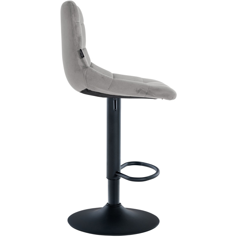 Lot de 2 tabourets de bar Jerry velours noir gris