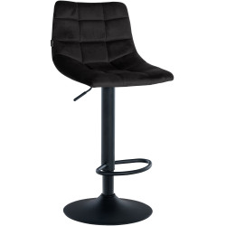 Lot de 2 tabourets de bar Jerry velours noir