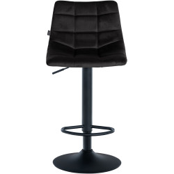 Lot de 2 tabourets de bar Jerry velours noir