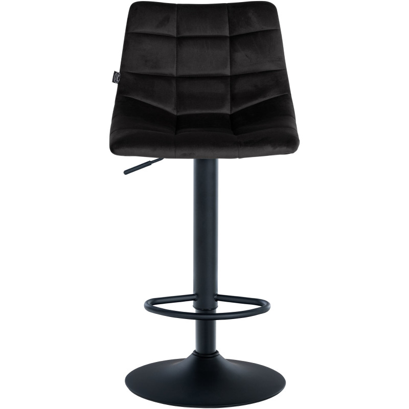 Lot de 2 tabourets de bar Jerry velours noir