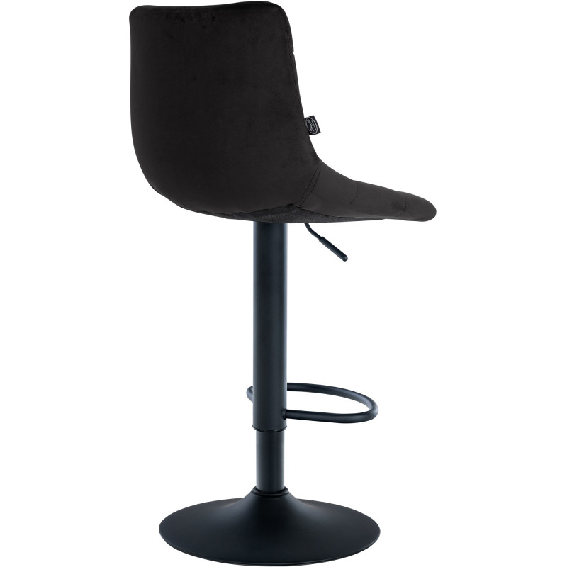 Lot de 2 tabourets de bar Jerry velours noir