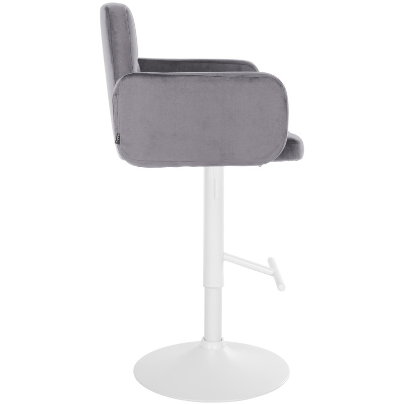 Lot de 2 tabourets de bar Los Angeles velours blanc gris foncé