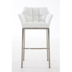 Tabouret de bar Damaso E avec piètement à 4 pieds blanc