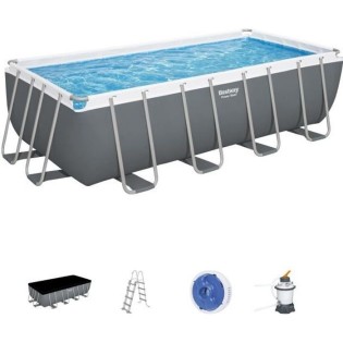 BESTWAY Piscine hors sol Power Steel™ 488 x 244 x 122 cm, filtre a sable, bвche, échelle, diffuseur Chemconnect™