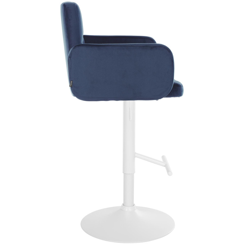 Lot de 2 tabourets de bar Los Angeles velours blanc bleu