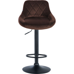 Lot de 2 tabourets de bar Lazio en velours noir et marron