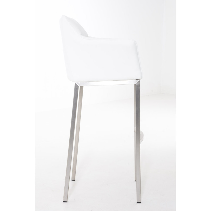 Tabouret de bar Damaso E avec structure à 4 pieds blanc