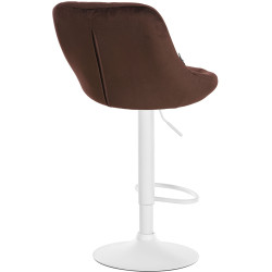 Lot de 2 tabourets de bar Lazio en velours blanc et marron