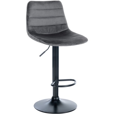 Tabouret de bar Lex velours noir