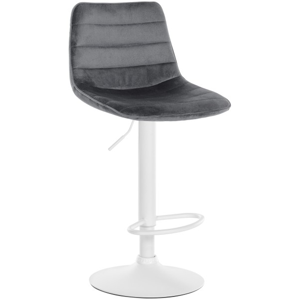 Tabouret de bar Lex velours blanc