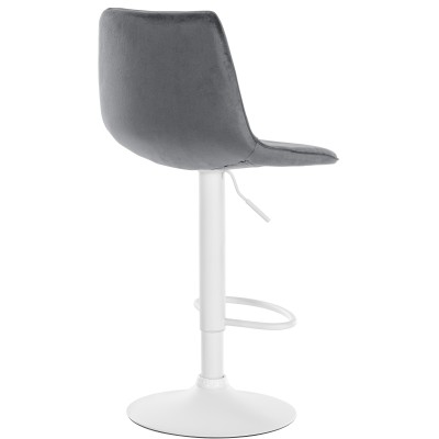 Tabouret de bar Lex velours blanc