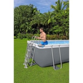 BESTWAY Piscine hors sol Power Steel™ 488 x 244 x 122 cm, filtre a sable, bвche, échelle, diffuseur Chemconnect™