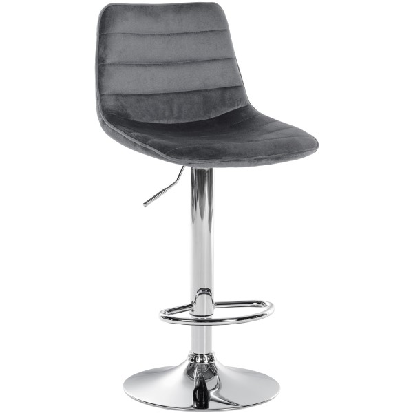 Tabouret de bar Lex velours chrome