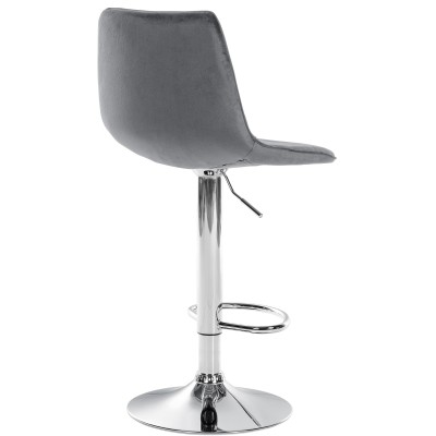 Tabouret de bar Lex velours chrome