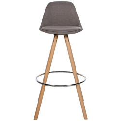 Tabouret de bar Corbin tissu rond natura taupe