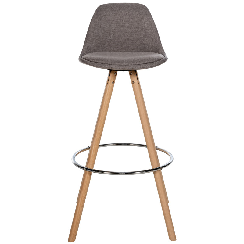 Tabouret de bar Corbin tissu rond natura taupe