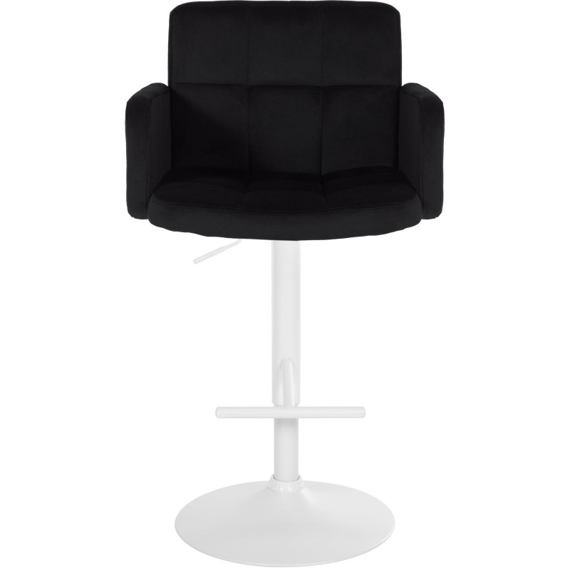 Lot de 2 tabourets de bar Los Angeles velours blanc noir