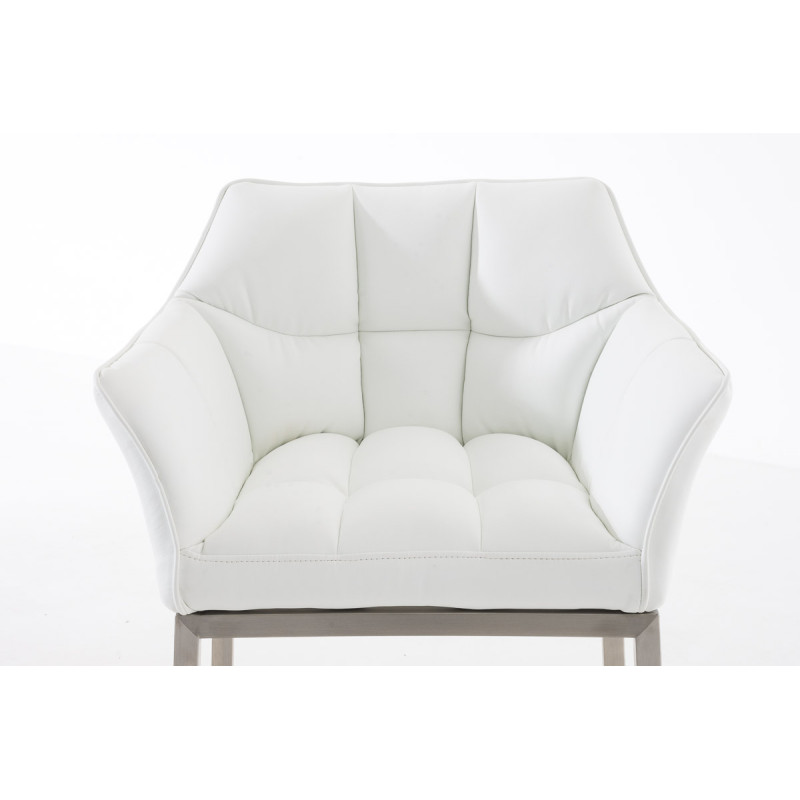 Tabouret de bar Damaso E avec structure à 4 pieds blanc