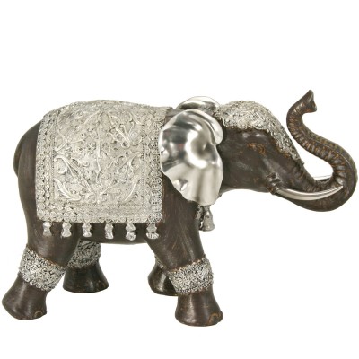 Figurine Décorative Alexandra House Living Noir Argenté Plastique Eléphant 31 x 23 x 16 cm