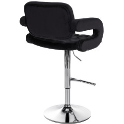 Tabouret de bar Dublin en velours chromé noir