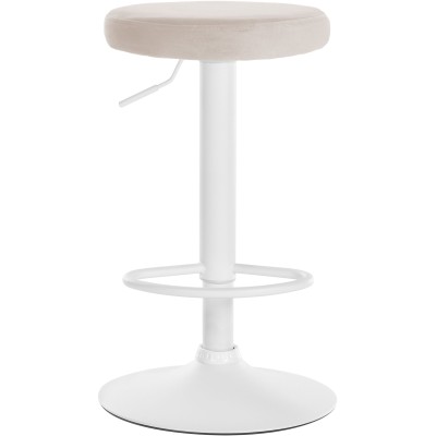 Tabouret de bar Ponte velours blanc