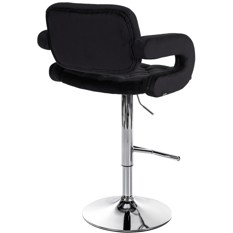 Tabouret de bar Dublin en velours chromé noir