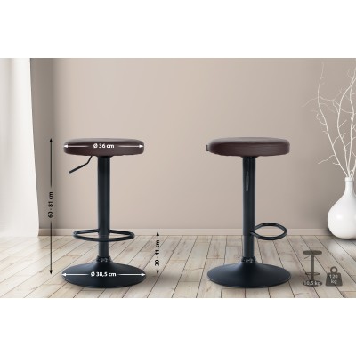 Tabouret de bar Ponte simili cuir noir