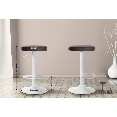 Tabouret de bar Ponte simili cuir blanc