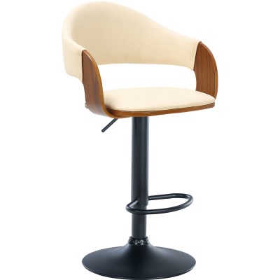 Tabouret de bar Nilse simili cuir noir