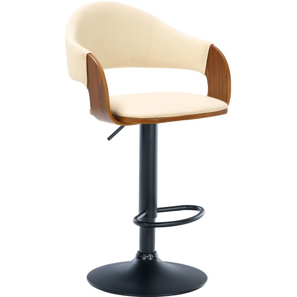 Tabouret de bar Nilse simili cuir noir