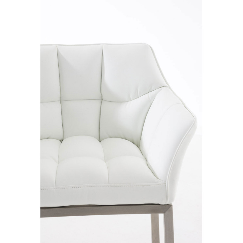 Tabouret de bar Damaso E avec structure à 4 pieds blanc