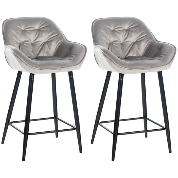 Lot de 2 tabourets de bar Gibson velours