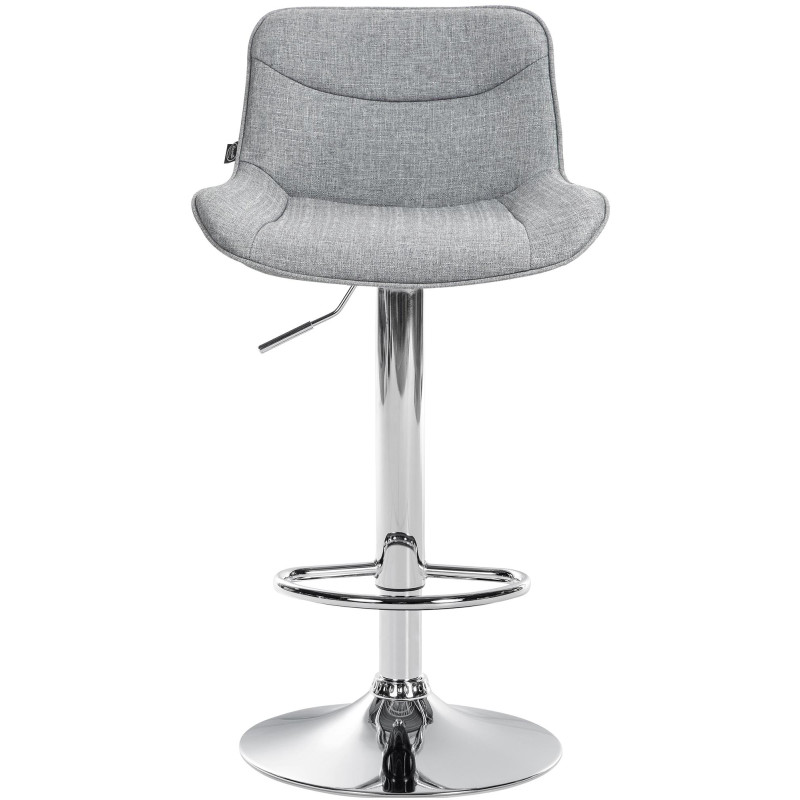 Tabouret de bar Vonore tissu gris chrome