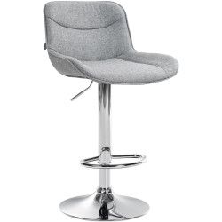 Tabouret de bar Vonore tissu gris chrome