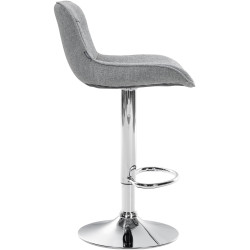 Tabouret de bar Vonore tissu gris chrome