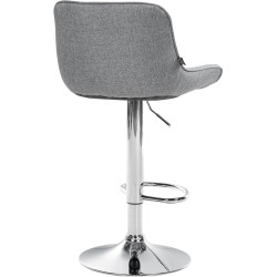 Tabouret de bar Vonore tissu gris chrome