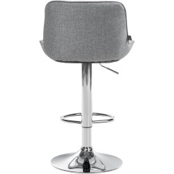 Tabouret de bar Vonore tissu gris chrome