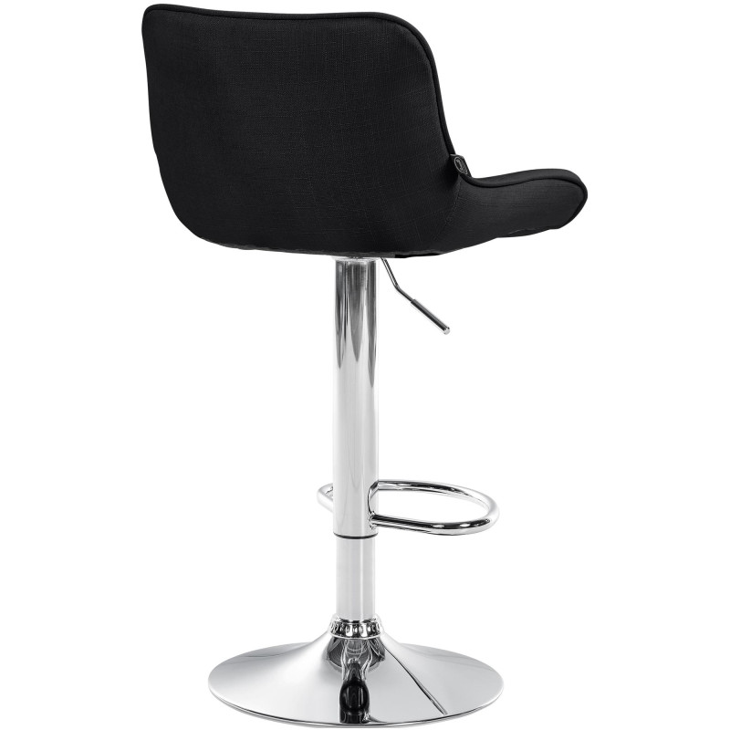 Tabouret de bar Vonore tissu chrome noir