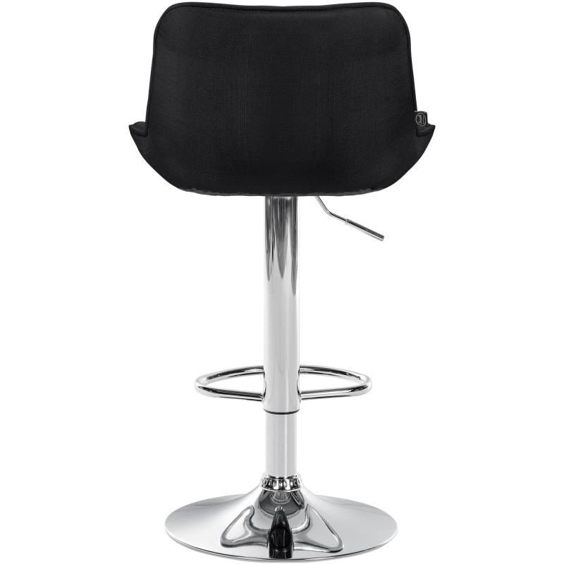 Tabouret de bar Vonore tissu chrome noir