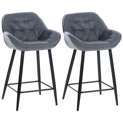 Lot de 2 tabourets de bar Gibson tissu