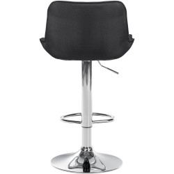 Tabouret de bar Vonore tissu chrome gris foncé