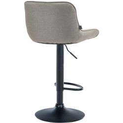 Tabouret de bar Vonore tissu noir taupe