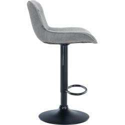 Tabouret de bar Vonore tissu noir gris